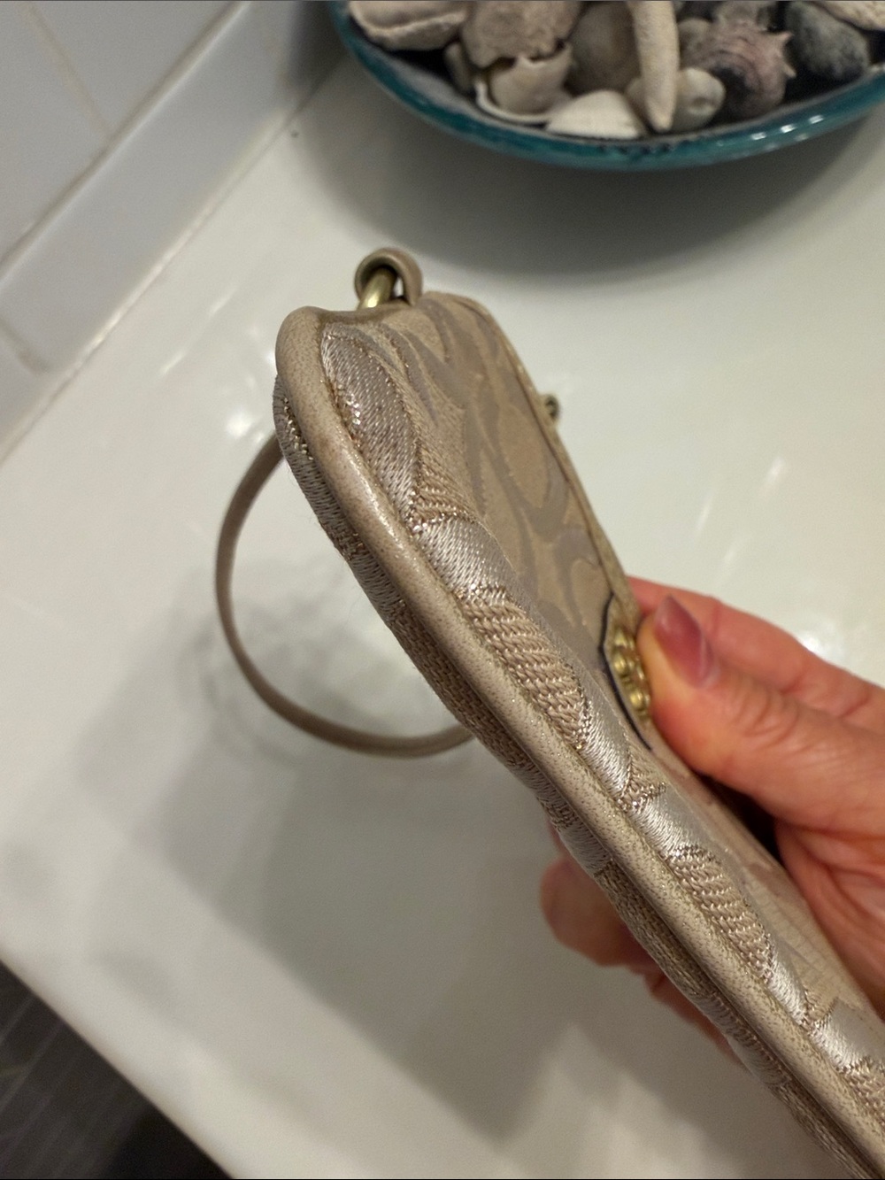 Coach Champagne Signature Wristlet with Gold Hardware - Picture 8 of 8